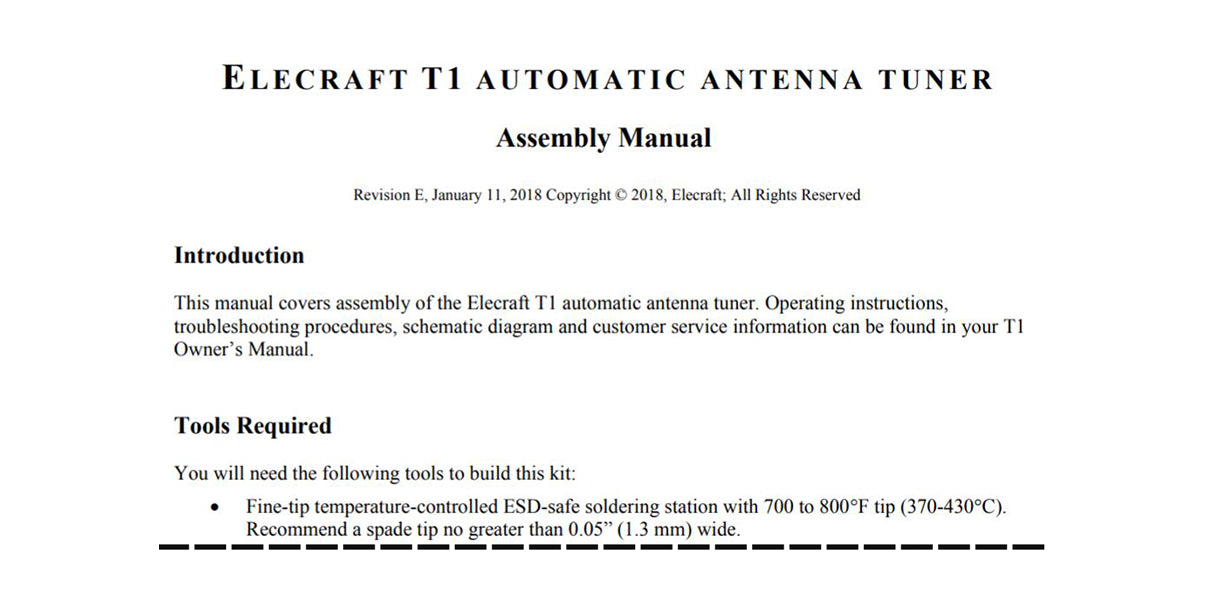 E740080_T1-K ATU, Assembly Manual